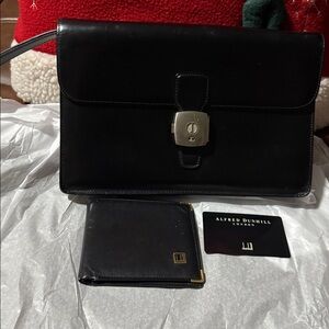 Dunhill Black Leather clutch with wallet